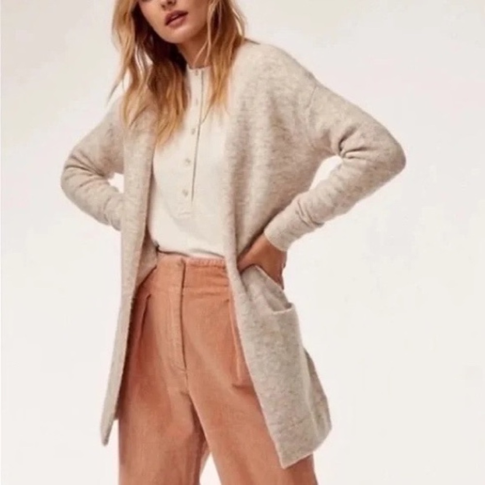 Aritzia | Wilfred Free | Aronson Alpaca Wool Open Front Cardigan Size XXS